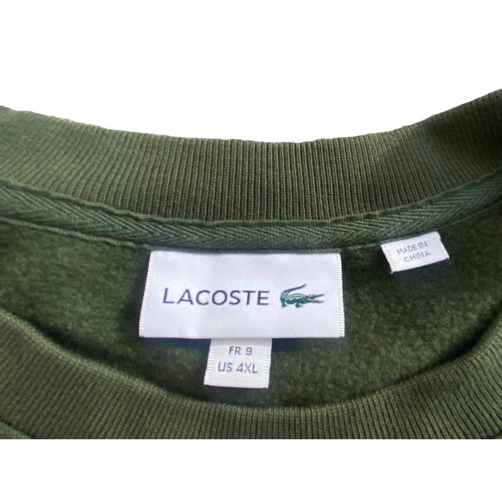 LACOSTE Sweater Men's Crew-Neck Green Multi Colorblock Pullover Size 4XL - Picture 5 of 5